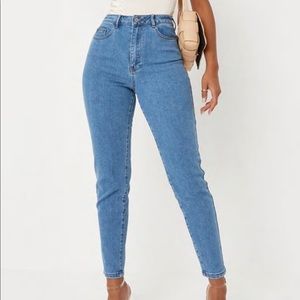 High waisted stretch denim mom jeans-Size 12